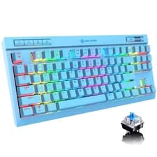 Mechanical Gaming Keyboard with RGB Backlit, 87 Keys, Blue Switch, Type C