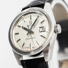 Vintage 1969 **NEAR MINT** OMEGA Seamaster Cal.681 Auto Date Silver 25mm Women's