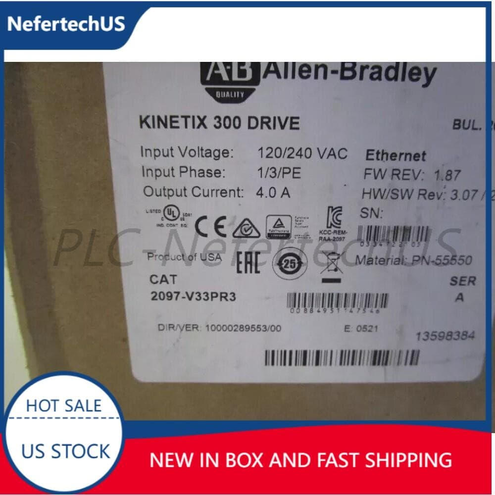 NEW Allen Bradley 2097-V33PR3 Kinetix 300 Servo Drive 240V 1Ph/3Ph US Free Tax