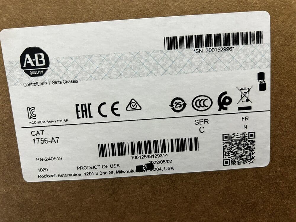1PC NEW AB 1756-A7 SER C ControlLogix 7 Slots Chassis 1756A7 New Factory Sealed