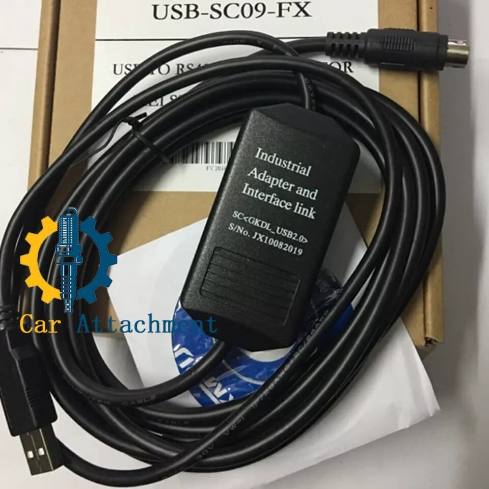 1PC PLC Programming Cable USB-SC09-FX To RS422 Adapter for Mitsubishi FX Series