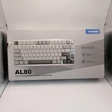 YUNZII AL80 CNC Aluminum Mechanical Keyboard Tri-Mode White Gray PBT Keycaps