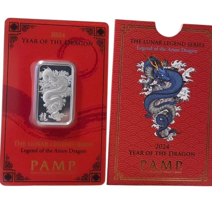 2024 Pamp Lunar Azure Dragon Silver Bar - 10g