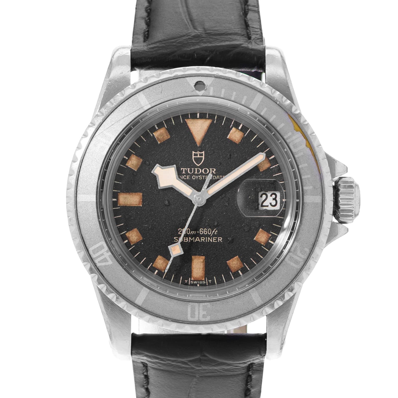 Tudor Submariner 9411/0 40mm Vintage Black Patina Ghost Bezel Steel Mens Watch