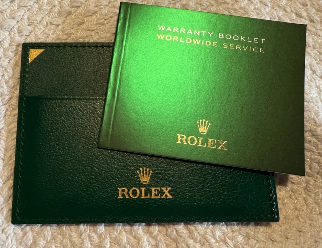 Authentic Vintage Rolex Watch Green Leather Warranty Wallet Service Booklet