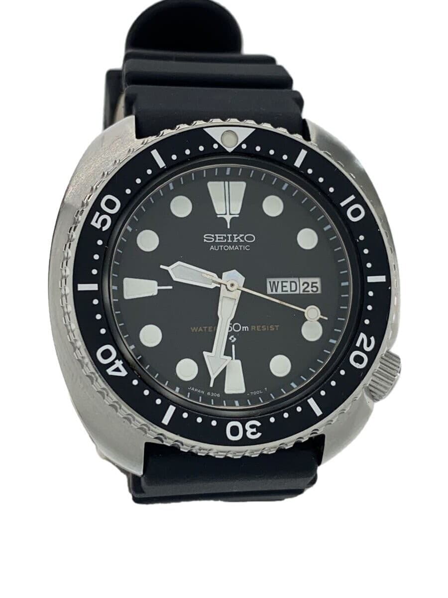 SEIKO 6306-7001 Automatic Diver Style Black Dial Vintage Watch Excellent JAPAN