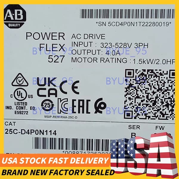 New Allen-Bradley 25C-D4P0N114 DIN Rail Mount 1.5kW Compact AC Drive