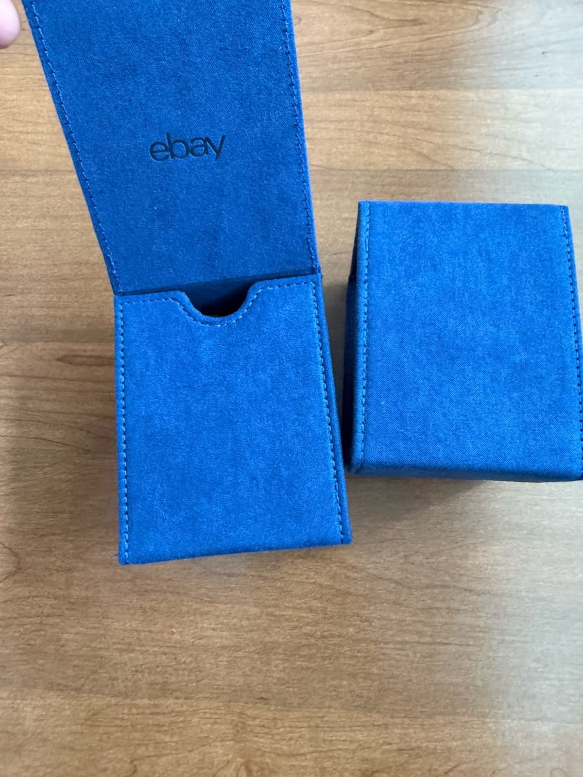 eBay Authenticity Guarantee Blue Velvet Watch Box Case Lot Of 2 Two