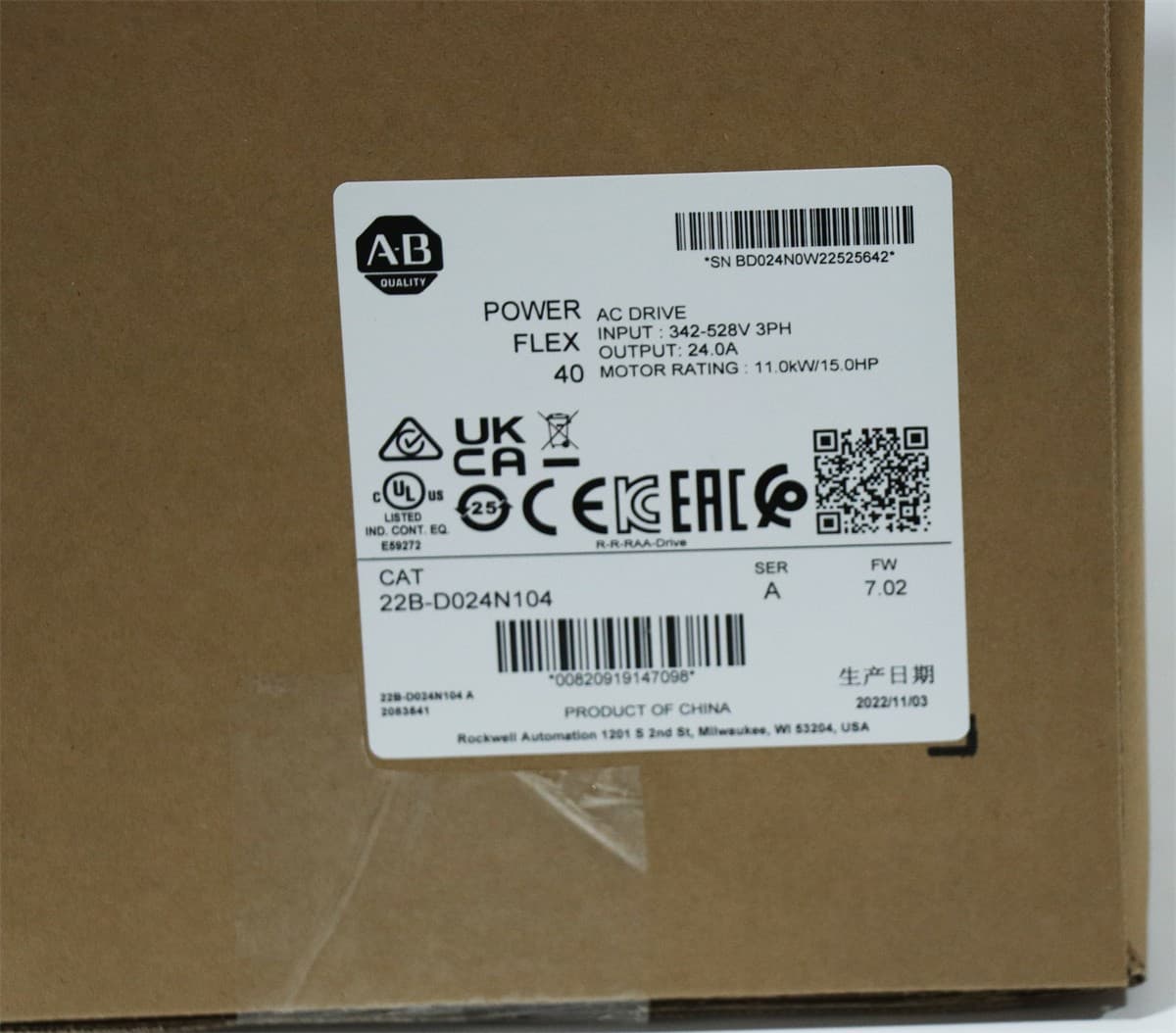 Series A PowerFlex 40 AC Drive New Factory Sealed 22B-D024N104