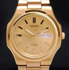 SEIKO 5 Automatic Gold Men's WATCH Seikonaut SNKK52 7S26-03R0 7S26C 21 Jewels
