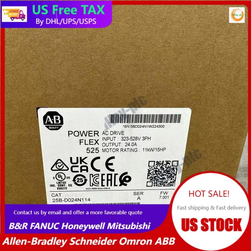 NEW 25B-D024N114 AB PowerFlex 525 AC Drive Fast Shipping 25BD024N114 US Free Tax
