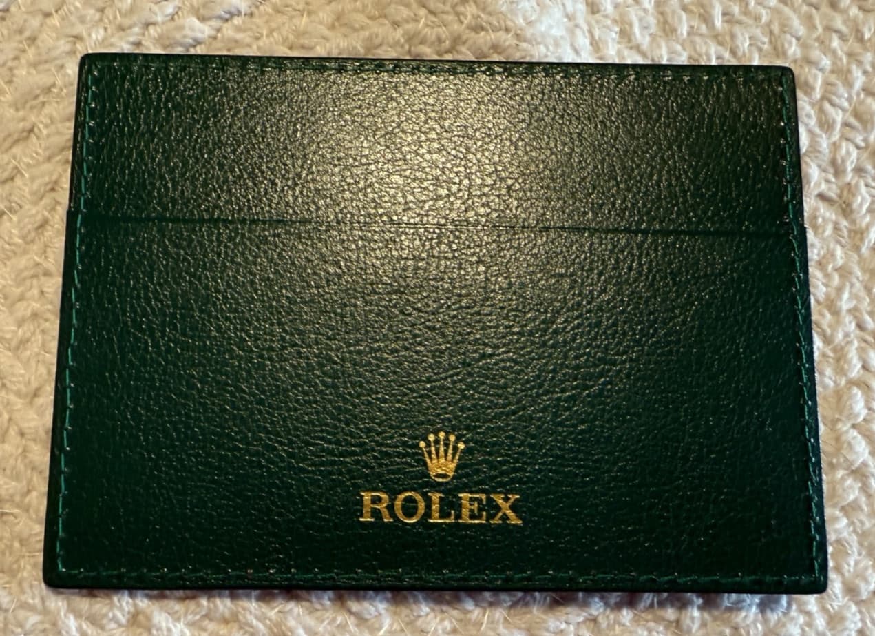 Authentic Vintage Rolex Watch Green Leather Warranty Wallet Service Holder