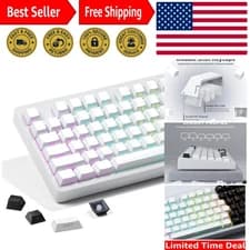 Versatile White PBT Keycaps for Mechanical Keyboards - RGB Compatible (132 Keys)