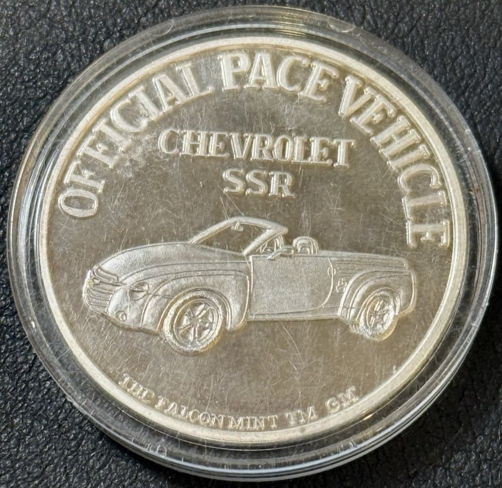 2008 1 Oz .999 Silver Indianapolis 500 Pace Car-Chevrolet SSR Motor Speedway Rd!