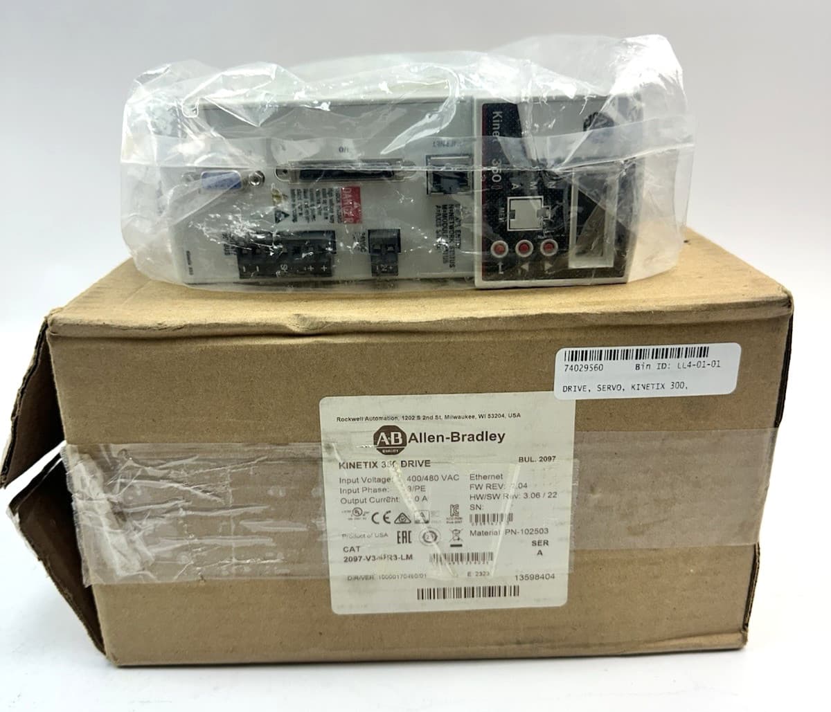 Surplus Allen Bradley 2097-V34PR3-LM /A Kinetix 350 1-Axis 1.0kW 2A Servo