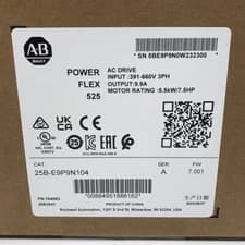 New Allen Bradley 25B-E9P9N104 PowerFlex 525 5.5kW (7.5Hp) AC Drive 25BE9P9N104