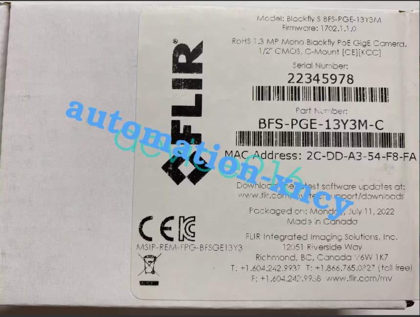 FLIR BFS-PGE-13Y3M-C  Industrial Camera BFS-PGE-13Y3M-C