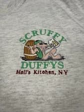 Vtg 90s NYC Bar T-Shirt Hell's Kitchen Scruffy Duffy's Logo 42-44 EUC Best Wings