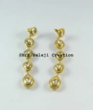 Earring Natural Rosecut Diamond & Uncut Polki 925Sterling Silver Earring Jewelry