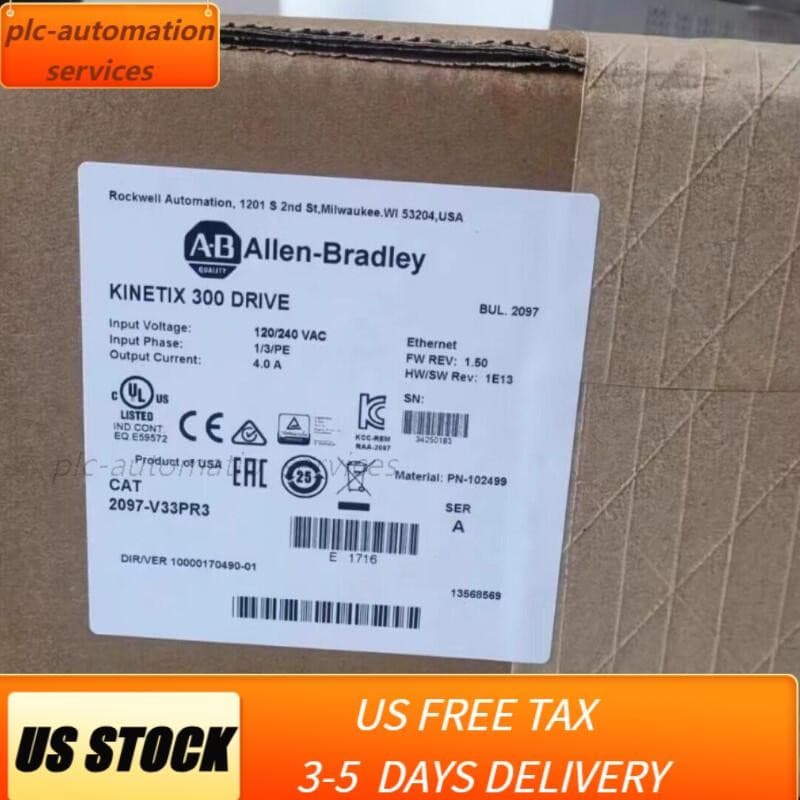 Allen-Bradley Kinetix 300 Servo Drive 2097-V33PR3 FW: 1.77 US Free Tax