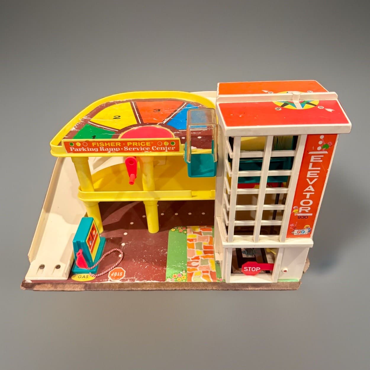 Vintage Fisher Price Parking Ramp Service Center 930 Elevator TESTED WATCH VIDEO