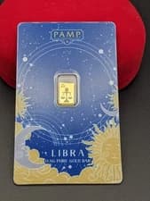 Pamp Suisse Zodiacs Series -LIBRA  1/2 gram Gold Bar - In Assay