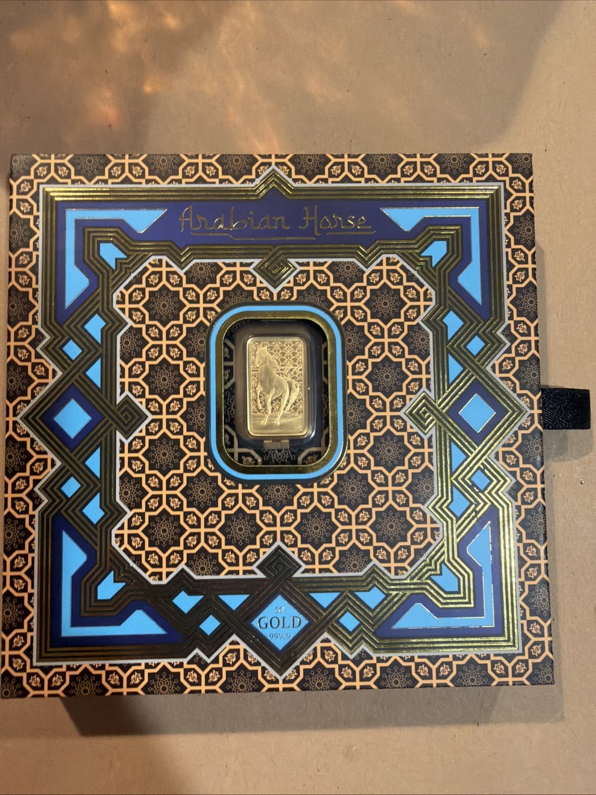 5 gram PAMP Suisse Arabian Horse Gold Bar (w/ Frame)