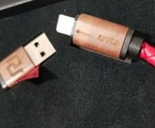 ROGER DUBUIS WATCHES -Red Braided Leather & Wood iphone charger- RARE ! NEW !