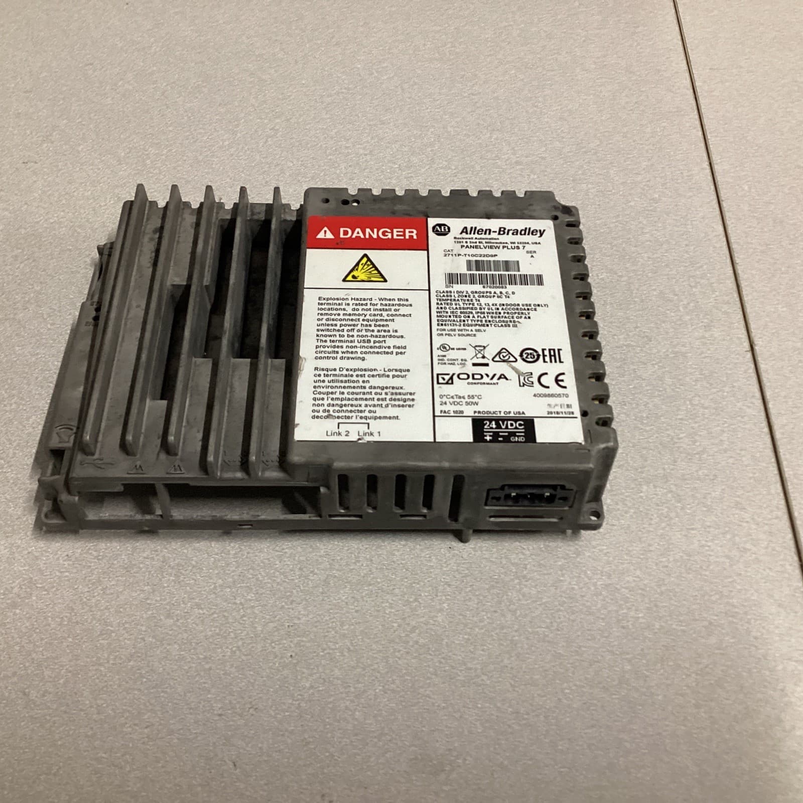 Refurbished Allen Bradley PanelView Plus7 Module, CAT:2711P-T10C22D9P, PN-213068