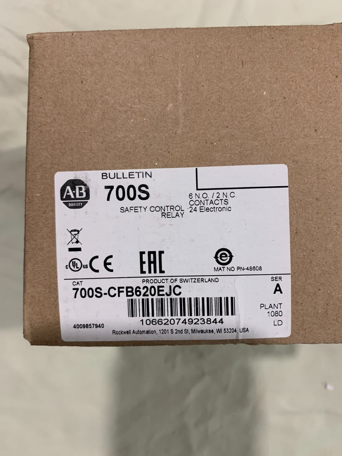 Allen Bradley 700S-CFB620EJC Safety Relay