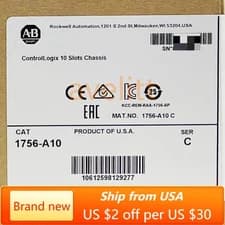 Factory Sealed Allen Bradley 1756-A10 ControlLogix 10 Slots Chassis
