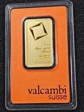 🌟 Valcambi Suisse 1 oz .9999 Gold Bullion Bar MATTE FINISH (New w/ Assay) RARE