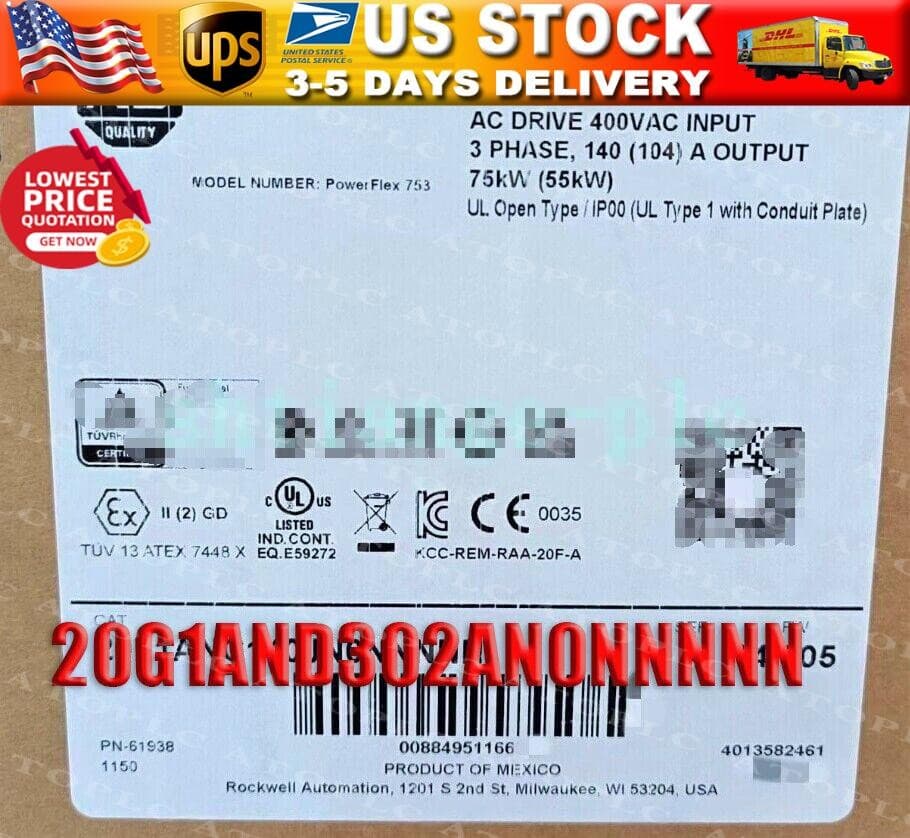 BRAND NEW 20G1AND302AN0NNNNN PowerFlex 755 VFD Allen Bradley FREE SHIP US