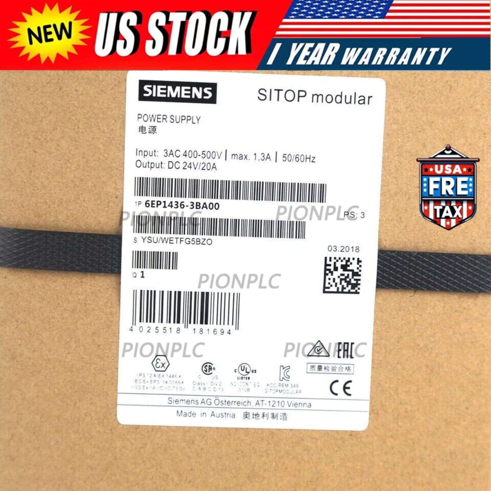 6EP14363BA00 New Siemens 6EP1436-3BA00 Sitop Modular Power Supply