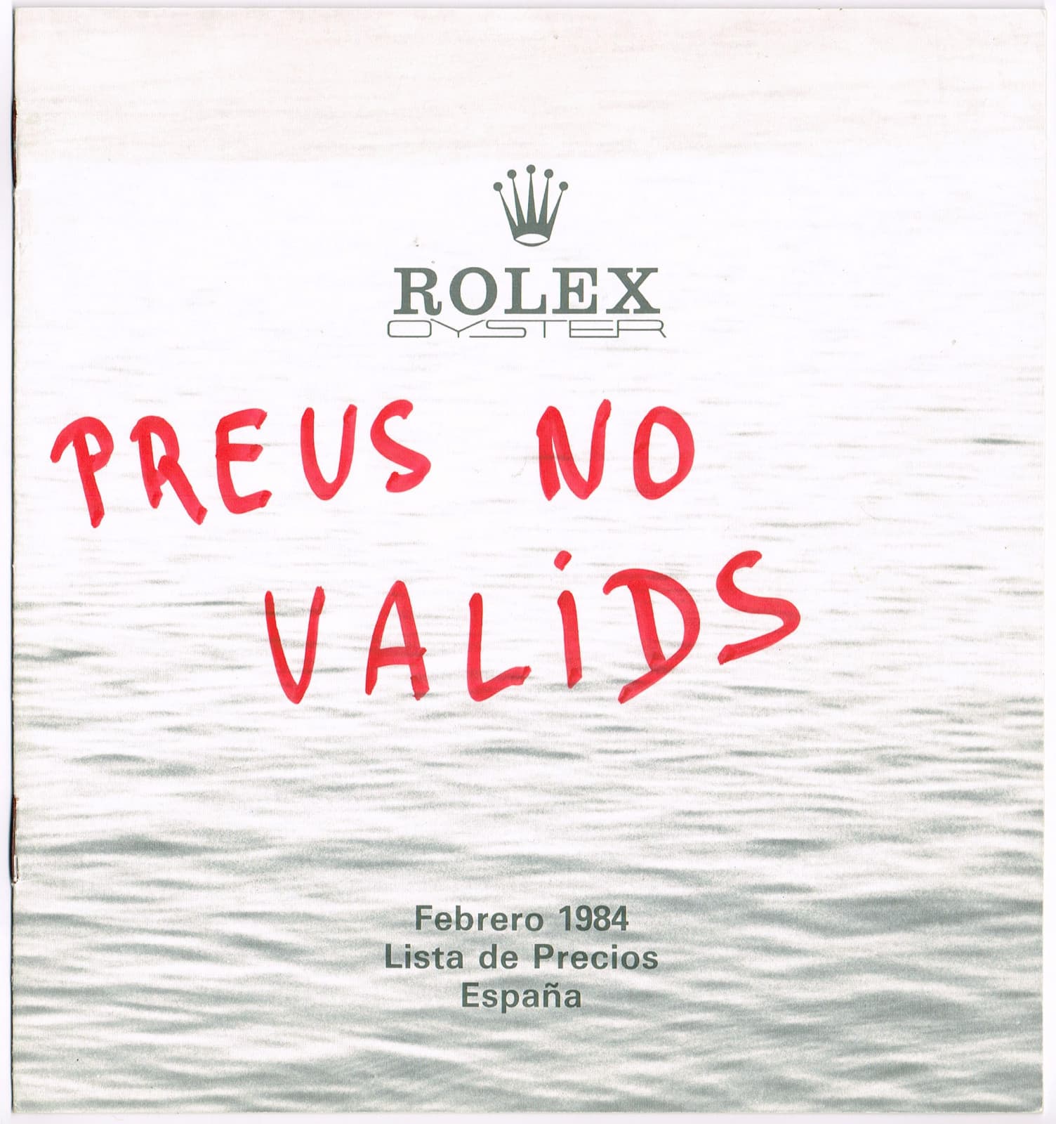 ROLEX Vintage 1984 Price List Spain 16800 16550 16660 16750 Daytona 6265 6263 /