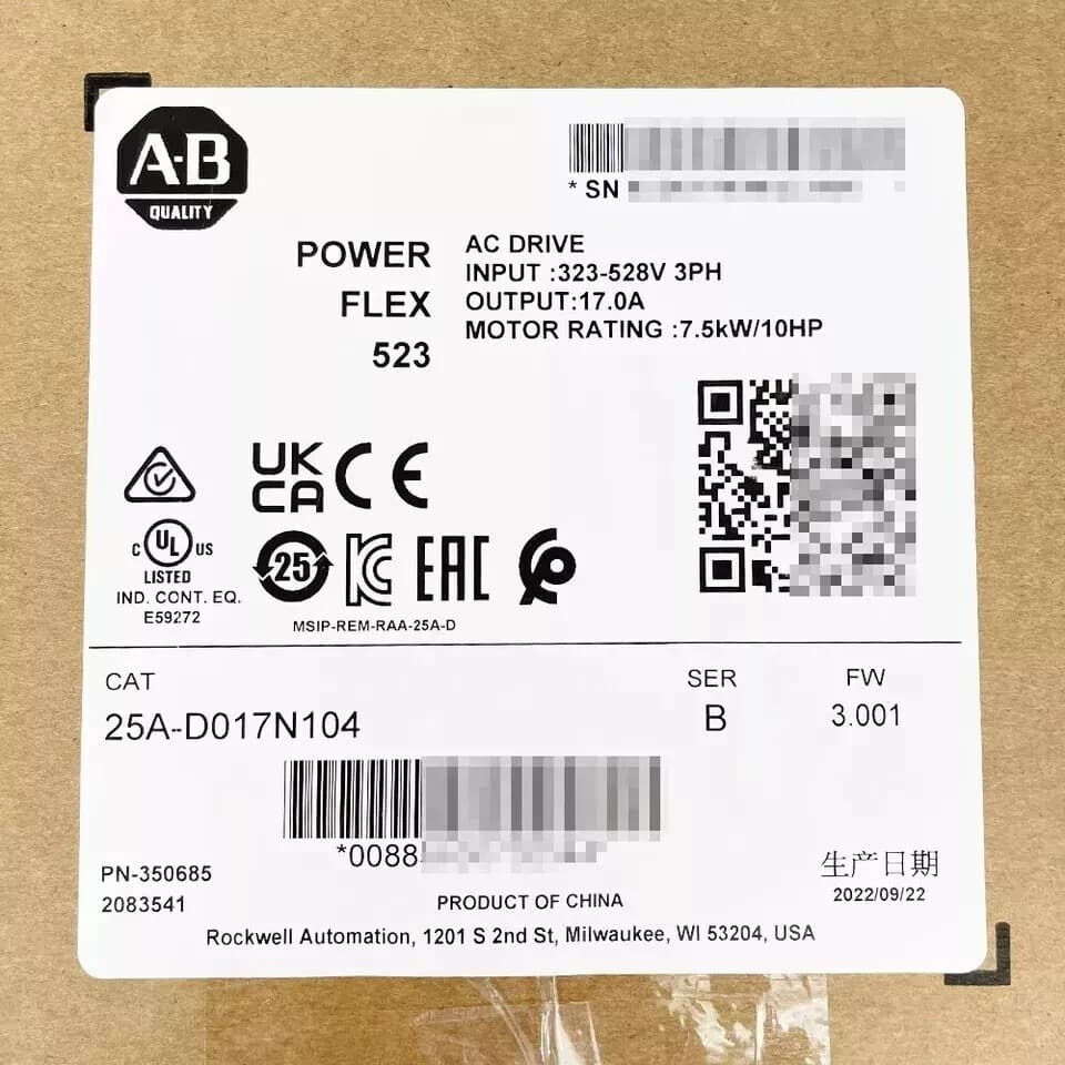 1PCS NEW 25A-D017N104 Ser B PowerFlex 523 AC Drive 480V 10HP Sealed #am