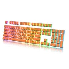 Orange Pudding Keycaps Set Doubleshot PBT 112 OEM Profile ANSI Mechanical