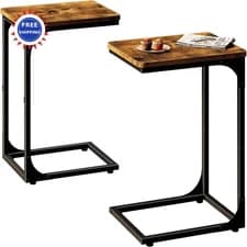 C Table Side Set of 2 Living Room Sets Shaped Couch Tray End Tables Farmhouse