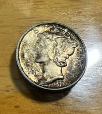 1941-S Silver Mercury Dime BU/MS Gold Toned CHEAPEST on EBAY!