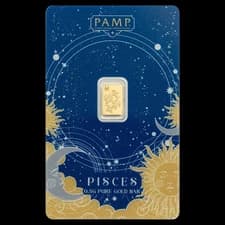 Pamp Suisse Zodiacs Series - Pisces 1/2 gram Gold Bar - In Assay
