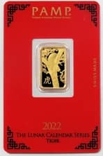 2022 PAMP SUISSE 5g LUNAR YEAR OF THE TIGER 5 GRAM 999 FINE GOLD BAR SEALED