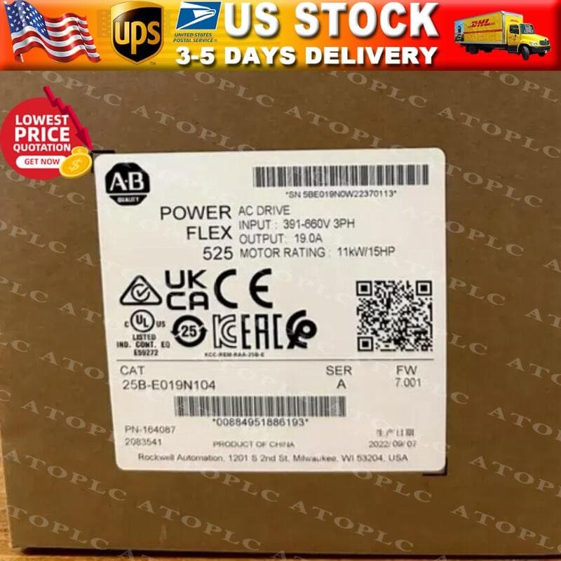 New Sealed 25B-E019N104 Allen-Bradley 11KW/15HP PowerFlex 525 AC Drive