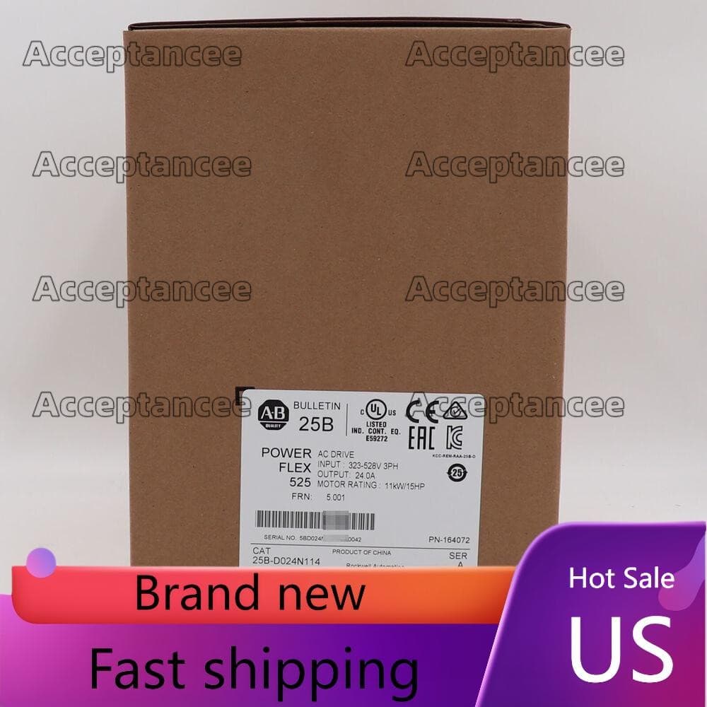 25B-D024N114 Allen-Bradley  PowerFlex 525 AC Drive 11kW 15Hp Factory Sealed NEW
