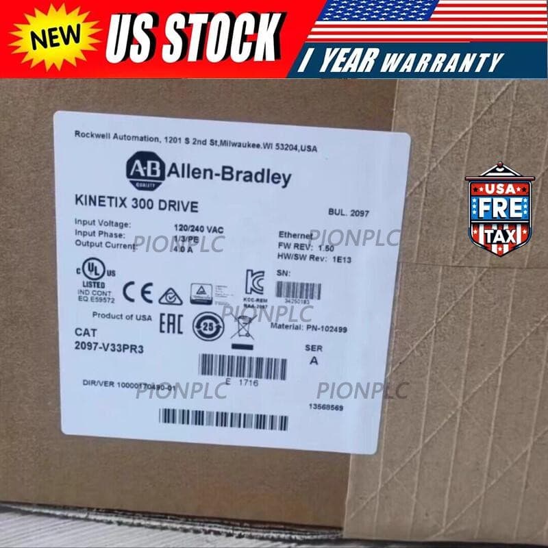 Allen-Bradley Kinetix 300 Servo Drive 2097-V33PR3 FW: 1.77 US Free Tax