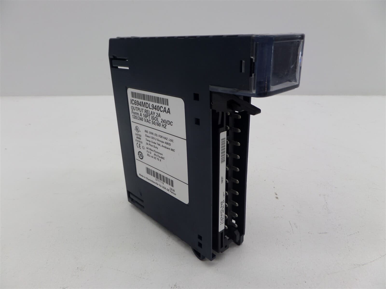 GE Fanuc IC694MDL940CAA 2A FormA 16pt ISOL 24VDC 120/240VAC 50/60Hz Output Relay