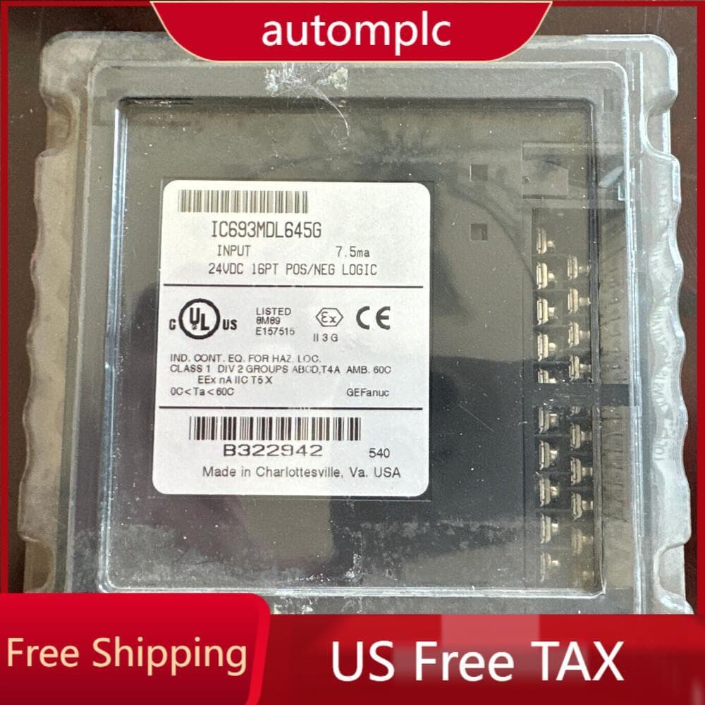 NIB - GE FANUC PLC M# IC693MDL645G INPUT MODULE 24VDC 16PT+- LOGIC US Free TAX
