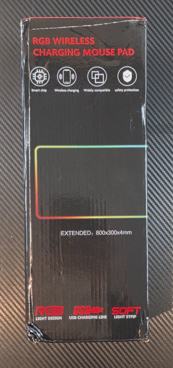 RGB Wireless Charger Mouse Pad with 15W Charging For iPhone & Samsung *Read