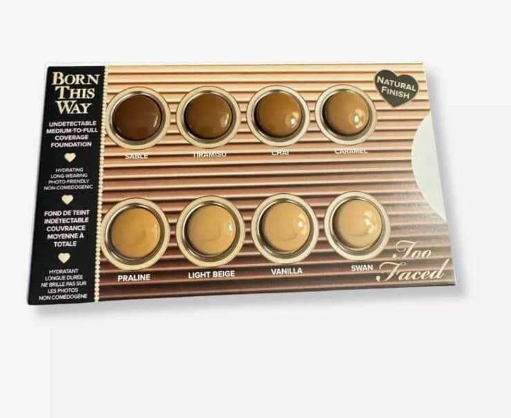 TOO FACED BORN THIS WAY Hydrating Foundation 8-Shade Sample Card