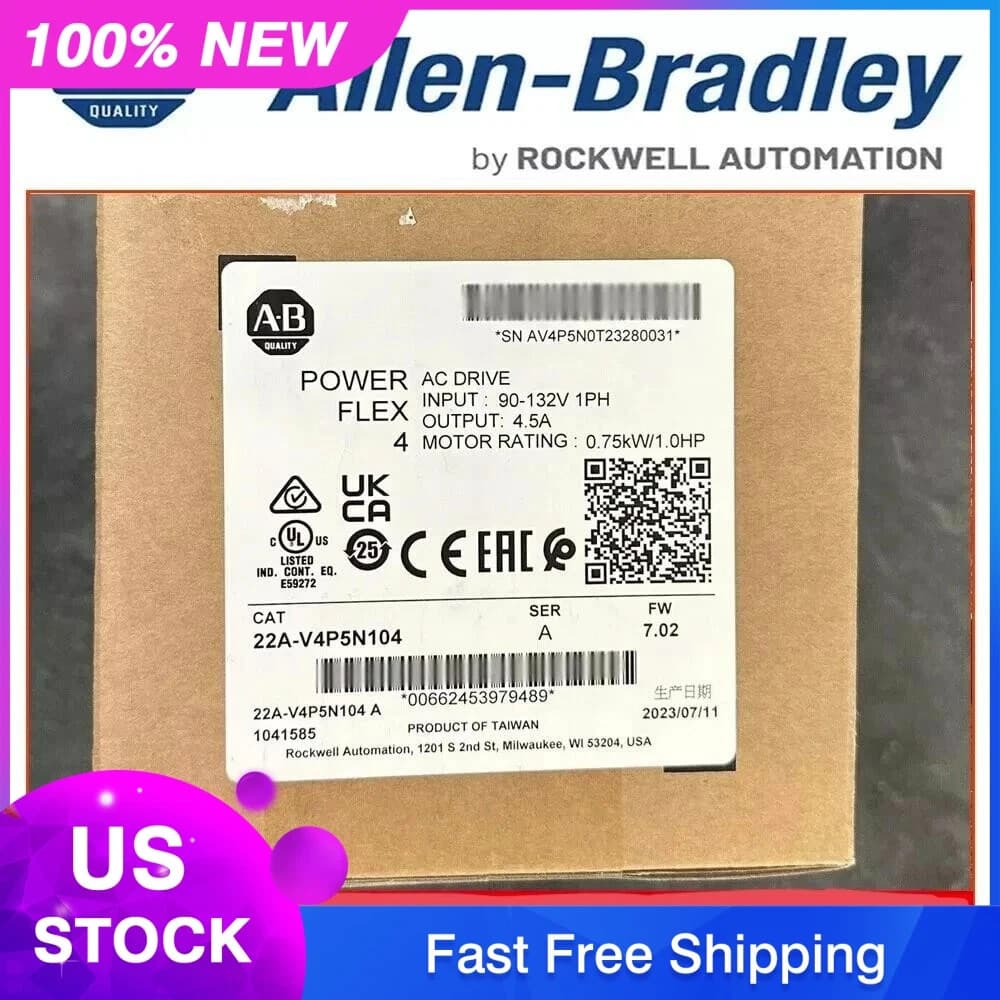 Allen-Bradley 22A-V4P5N104 PowerFlex 4 0.75 kW (1 HP) AC Drive 22AV4P5N104