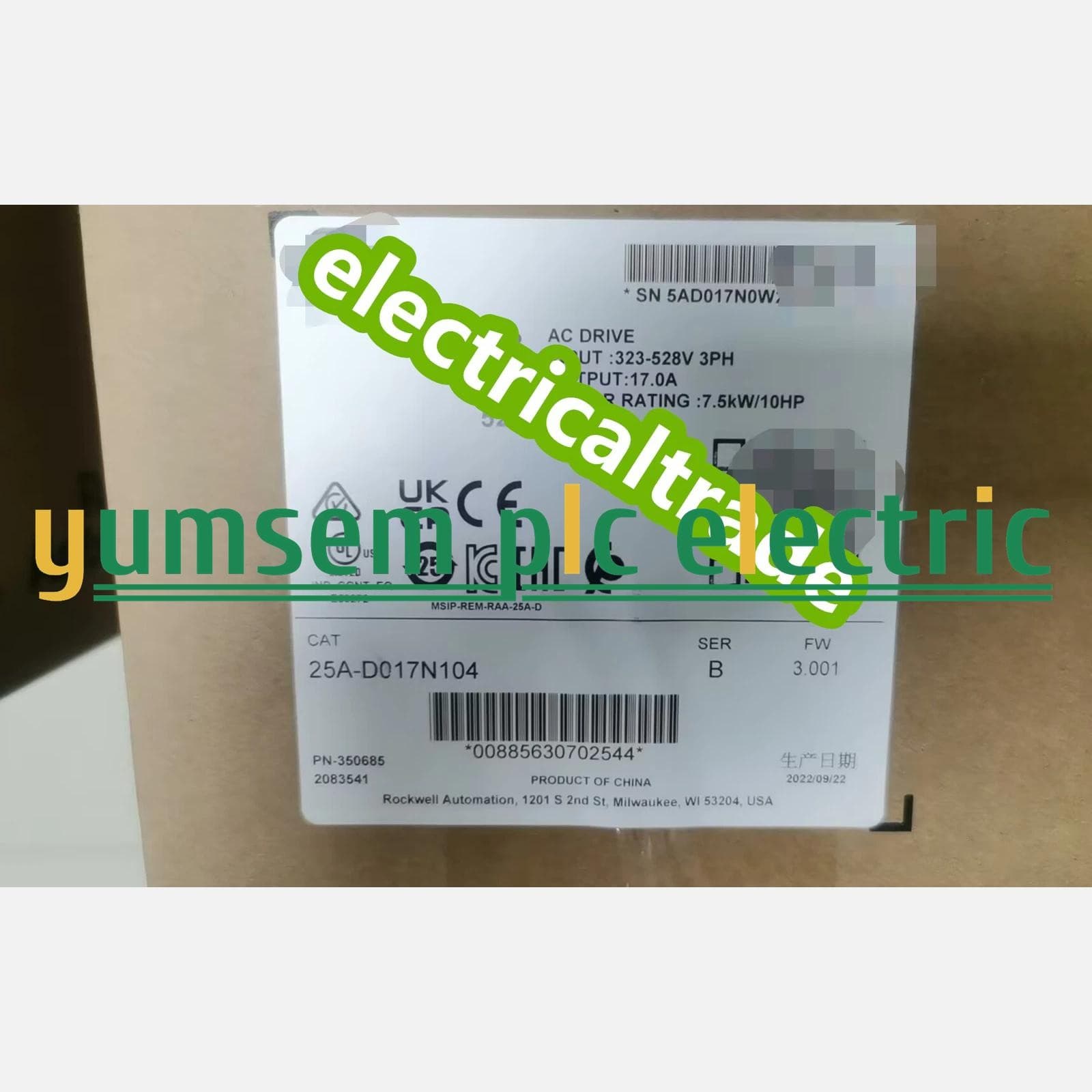 1pcs NEW 25A-D017N104 PowerFlex 523 7.5kW (10Hp) AC Drive